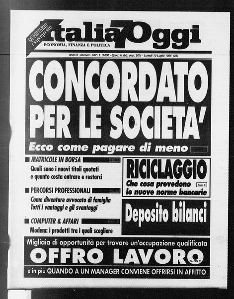 Italia oggi : quotidiano di economia finanza e politica